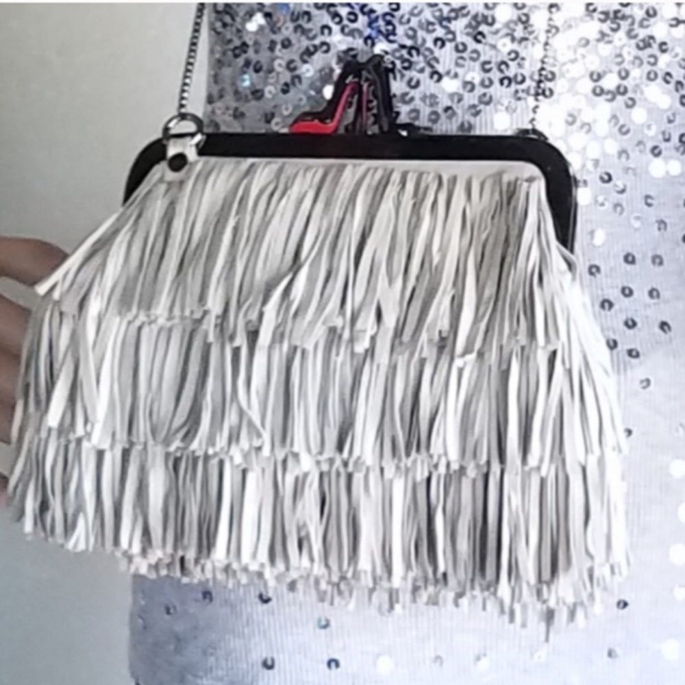 Christian louboutin cross body bag, light grey